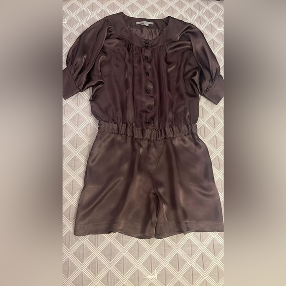 Zara Elegant Brown Satin Romper size S - Picture 2 of 10